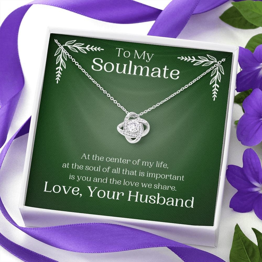 ShineOn Fulfillment Jewelry Soulmate Necklace, Soulmate Gift, To My Soulmate, Valentine Gift, White Gold or Gold Necklace, Gift For Her, Free Gift Box, Free Shipping