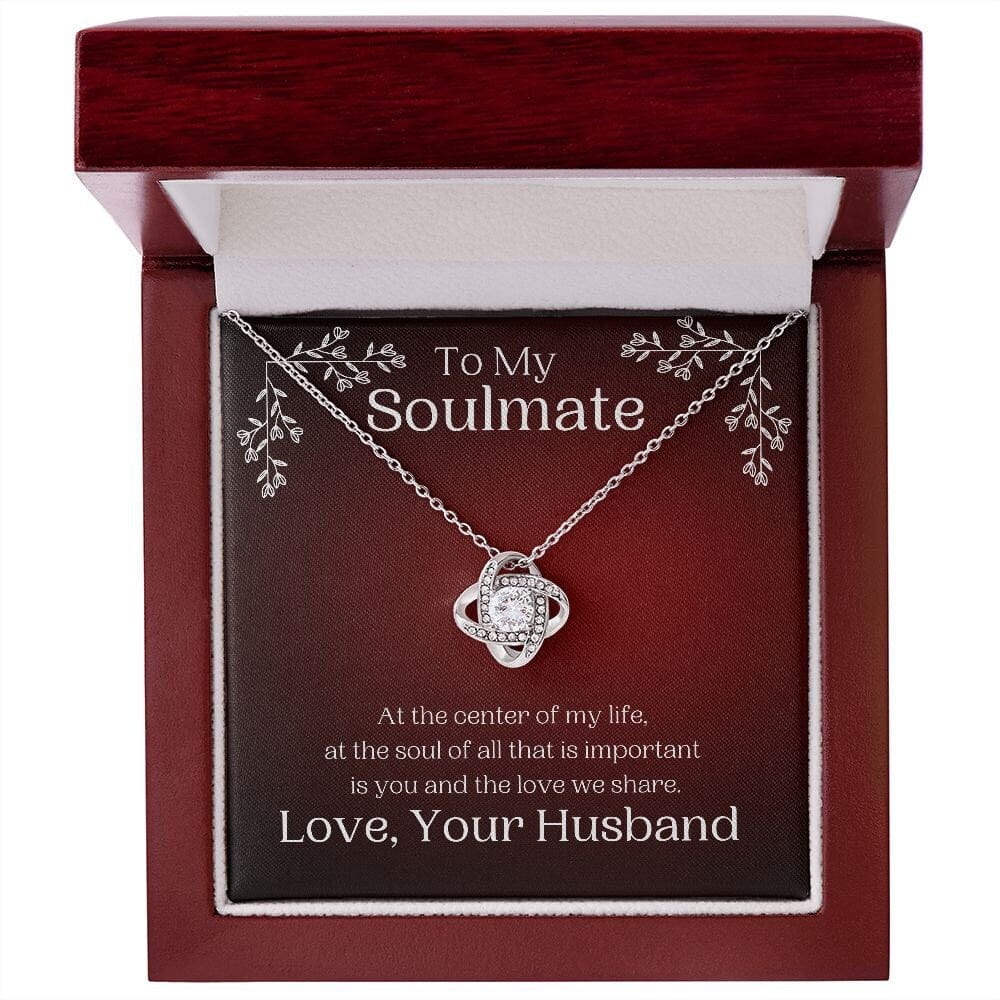 ShineOn Fulfillment Jewelry Soulmate Necklace, Soulmate Gift, To My Soulmate, Valentine Gift, White Gold or Gold Necklace, Gift For Her, Free Gift Box, Free Shipping