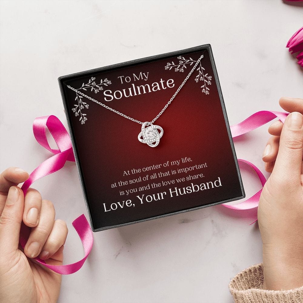 ShineOn Fulfillment Jewelry Soulmate Necklace, Soulmate Gift, To My Soulmate, Valentine Gift, White Gold or Gold Necklace, Gift For Her, Free Gift Box, Free Shipping