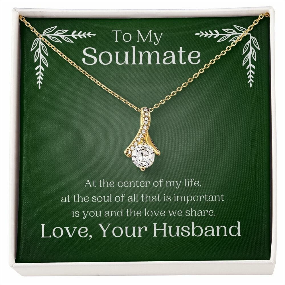 ShineOn Fulfillment Jewelry Soulmate Necklace, My Soulmate, Soulmate Gift, Ribbon Necklace, Silver Necklace, Gold Necklace, Gift for Her, Free Gift Box, Free Shipping