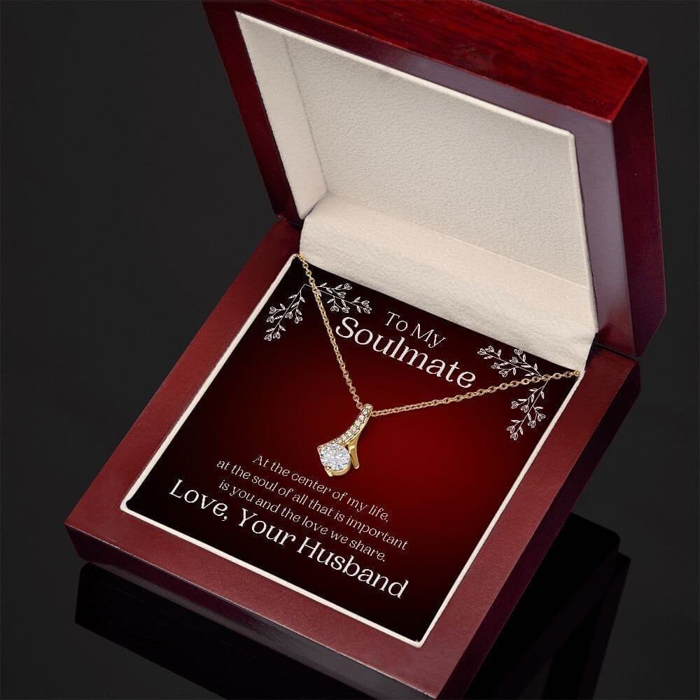 ShineOn Fulfillment Jewelry Soulmate Necklace, My Soulmate, Soulmate Gift, Ribbon Necklace, Silver Necklace, Gold Necklace, Gift for Her, Free Gift Box, Free Shipping