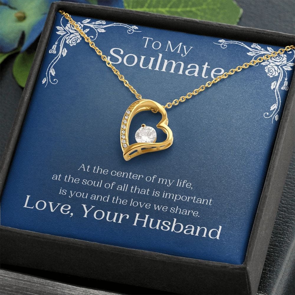 ShineOn Fulfillment Jewelry Soulmate Necklace, Heart Necklace, Soulmate Gift, Silver Necklace, Gold Necklace, Free Gift Box, Free Shipping