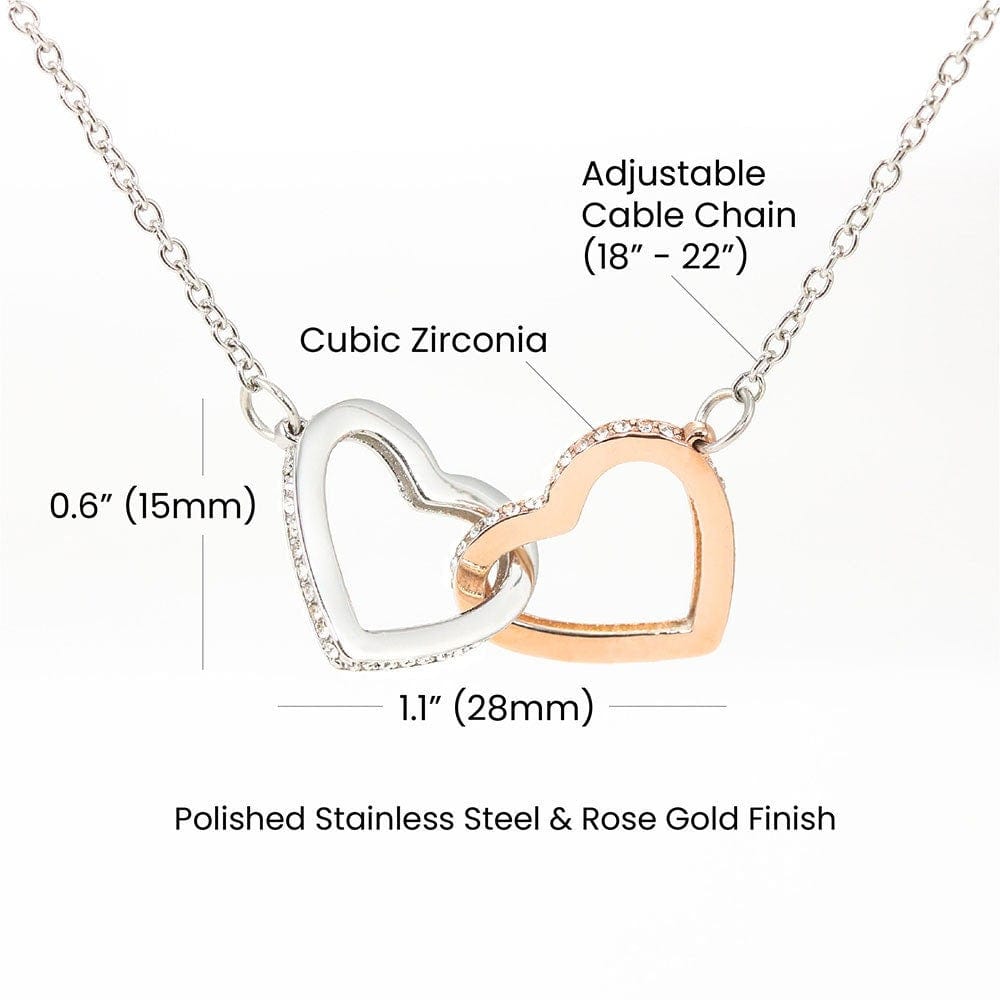 ShineOn Fulfillment Jewelry Soulmate Necklace, To My Soulmate Necklace, Soulmate Gift, Interlocking Hearts, Silver and Rose Gold Necklace, Free Gift Box, Free Shipping