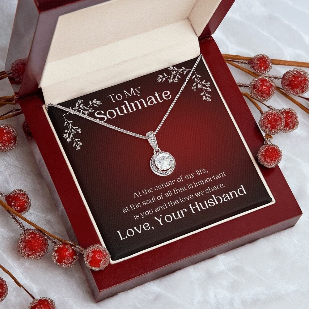 ShineOn Fulfillment Jewelry Soulmate Necklace, Soulmate Gift, Valentine Gift, White Gold Necklace,  Free Gift Box, Free Shipping