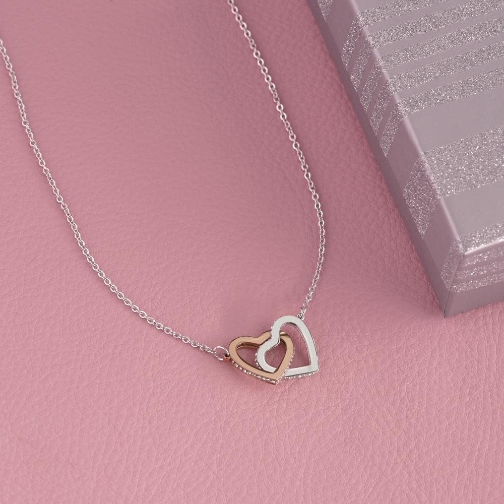 ShineOn Fulfillment Jewelry Soulmate Necklace, To My Soulmate Necklace, Soulmate Gift, Interlocking Hearts, Silver and Rose Gold Necklace, Free Gift Box, Free Shipping