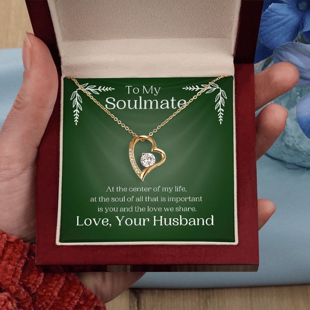 ShineOn Fulfillment Jewelry Soulmate Necklace, Heart Necklace, Soulmate Gift, Silver Necklace, Gold Necklace, Gift for Her, Free Gift Box, Free Shipping