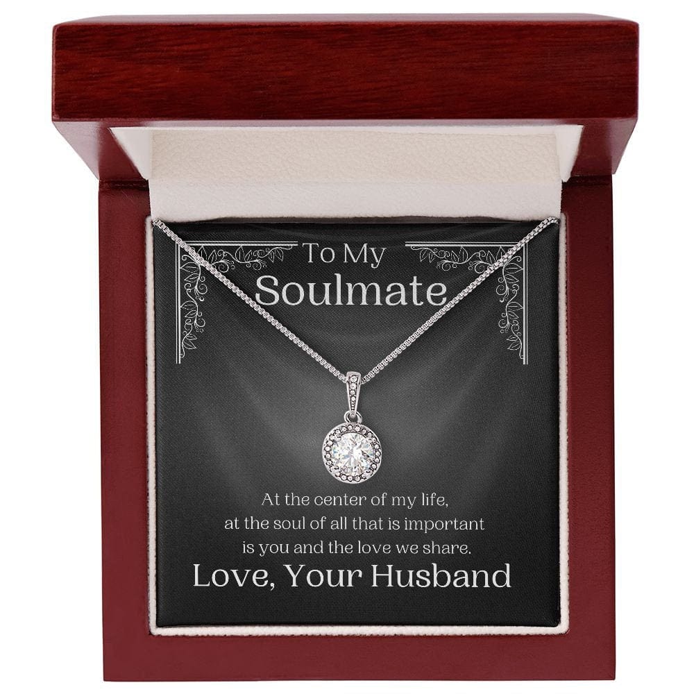 ShineOn Fulfillment Jewelry Soulmate Necklace, Soulmate Gift, To My Soulmate, Valentine Gift, White Gold Necklace, Gift For Her,  Free Gift Box, Free Shipping