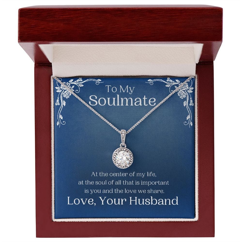 ShineOn Fulfillment Jewelry Soulmate Necklace, Soulmate Gift, To My Soulmate, Valentine Gift, White Gold Necklace, Gift For Her,  Free Gift Box, Free Shipping