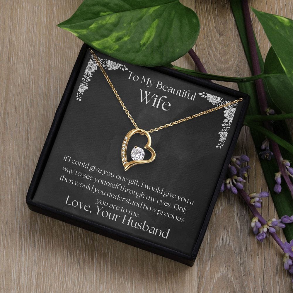 ShineOn Fulfillment Jewelry Wife Necklace, Heart Necklace, Wife Gift, Valentine Gift, Silver Necklace, Gold Necklace, Gift for Her, Free Gift Box, Free Shipping