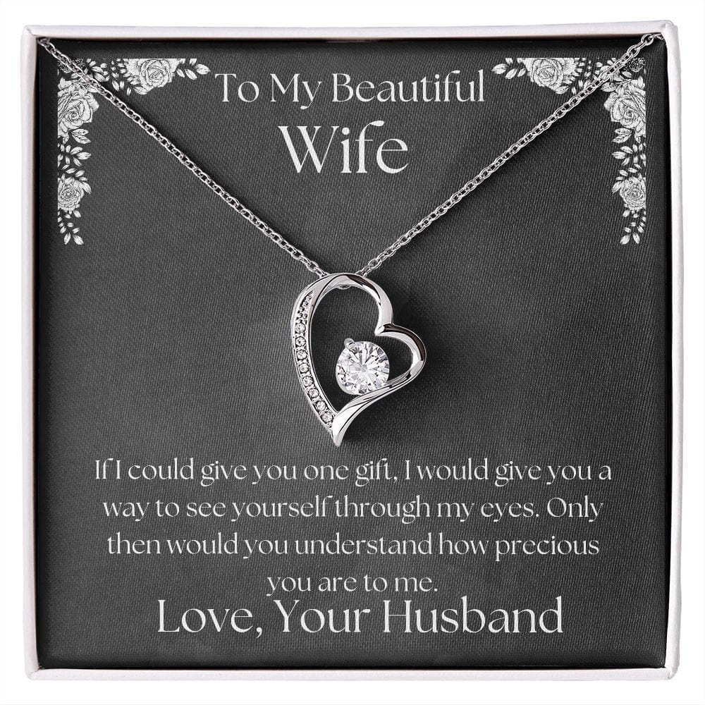 ShineOn Fulfillment Jewelry Wife Necklace, Heart Necklace, Wife Gift, Valentine Gift, Silver Necklace, Gold Necklace, Gift for Her, Free Gift Box, Free Shipping