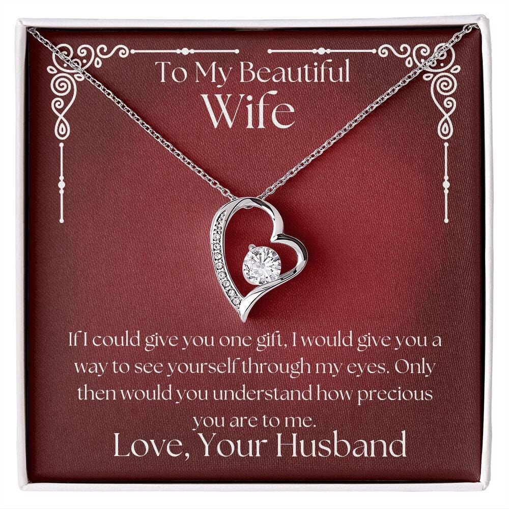 ShineOn Fulfillment Jewelry Wife Necklace, Heart Necklace, Wife Gift, Valentine Gift, Silver Necklace, Gold Necklace, Gift for Her, Free Gift Box, Free Shipping