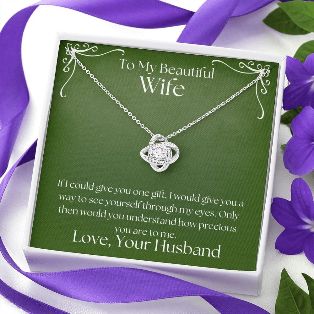 ShineOn Fulfillment Jewelry Wife Necklace, Heart Necklace, Wife Gift, Valentine Gift, Silver Necklace, Gold Necklace, Gift for Her, Free Gift Box, Free Shipping