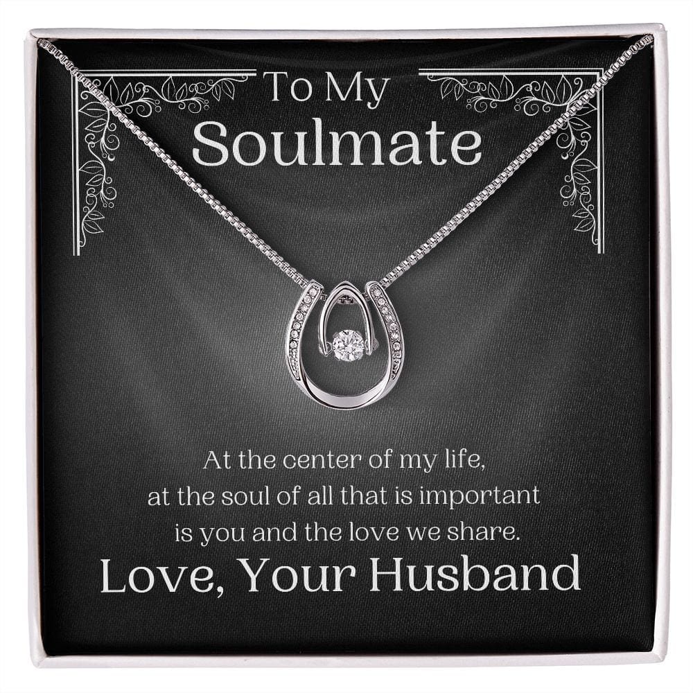 ShineOn Fulfillment Jewelry Soulmate Necklace, Soulmate Gift, To My Soulmate, Valentine Gift, Lucky Necklace, White Gold, Gift For Her, Free Gift Box, Free Shipping