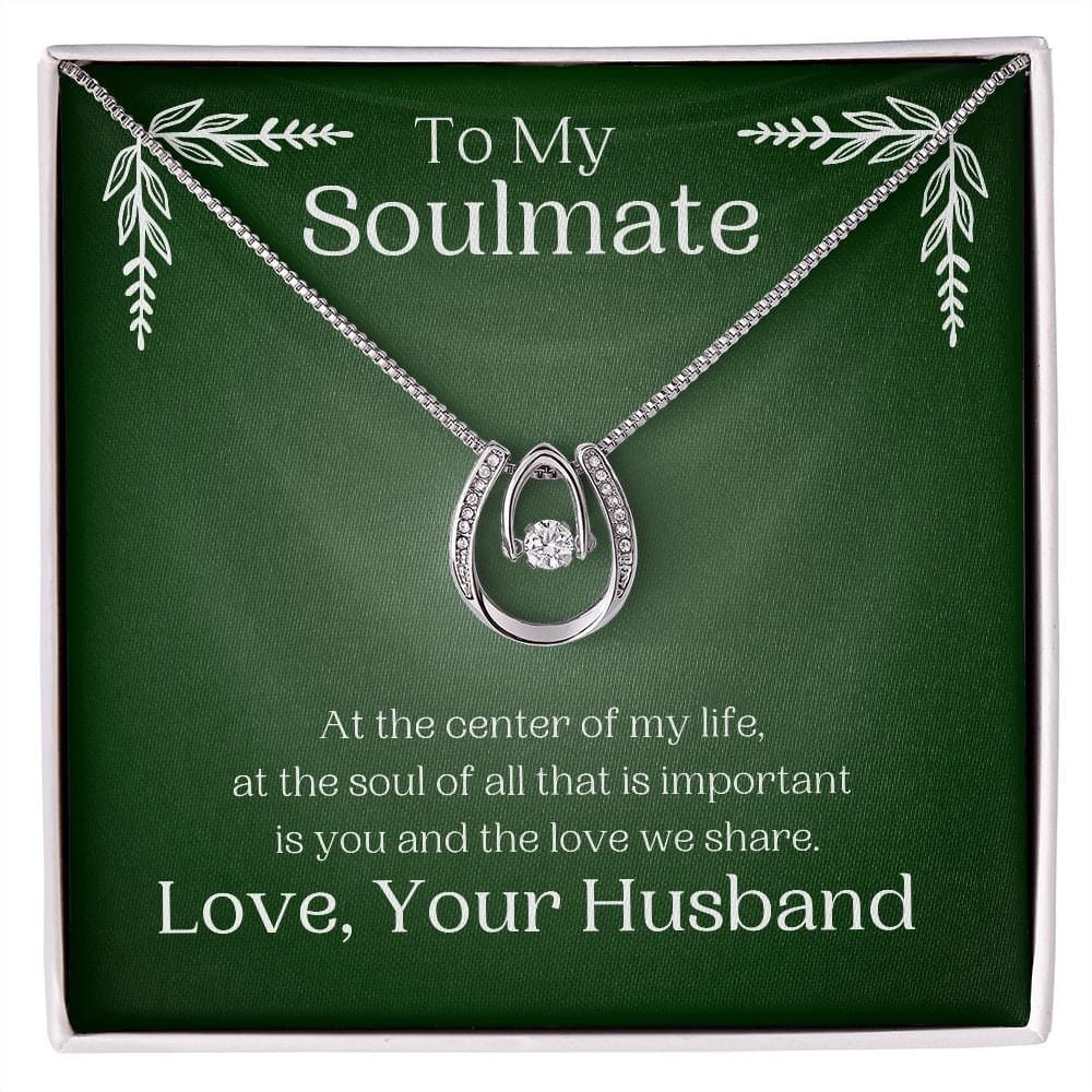 ShineOn Fulfillment Jewelry Soulmate Necklace, Soulmate Gift, To My Soulmate, Valentine Gift, Lucky Necklace, White Gold, Gift For Her, Free Gift Box, Free Shipping