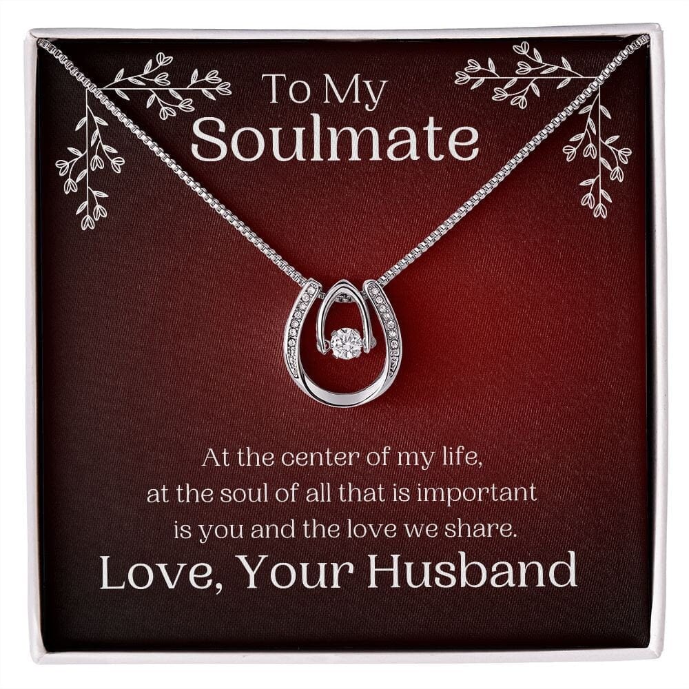 ShineOn Fulfillment Jewelry Soulmate Necklace, Soulmate Gift, To My Soulmate, Valentine Gift, Lucky Necklace, White Gold, Gift For Her, Free Gift Box, Free Shipping