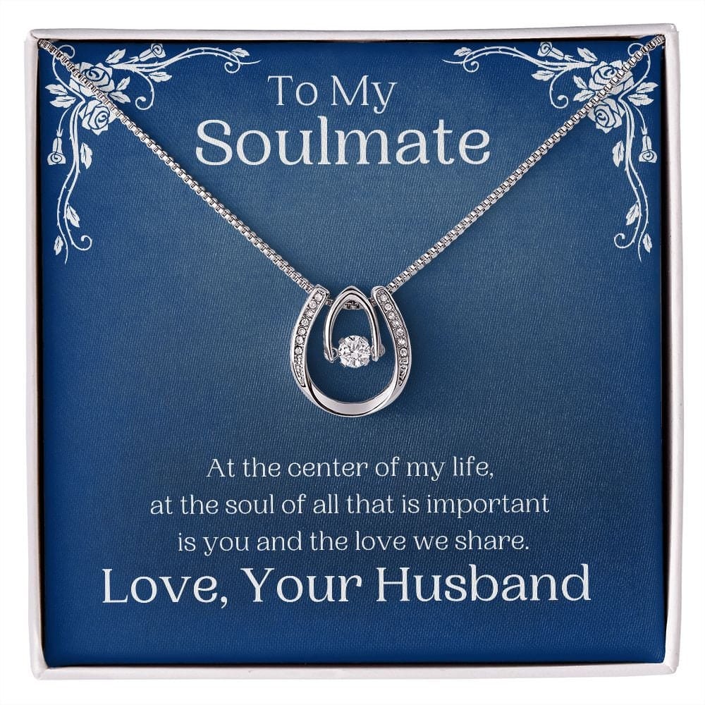ShineOn Fulfillment Jewelry Soulmate Necklace, Soulmate Gift, To My Soulmate, Valentine Gift, Lucky Necklace, White Gold, Gift For Her, Free Gift Box, Free Shipping