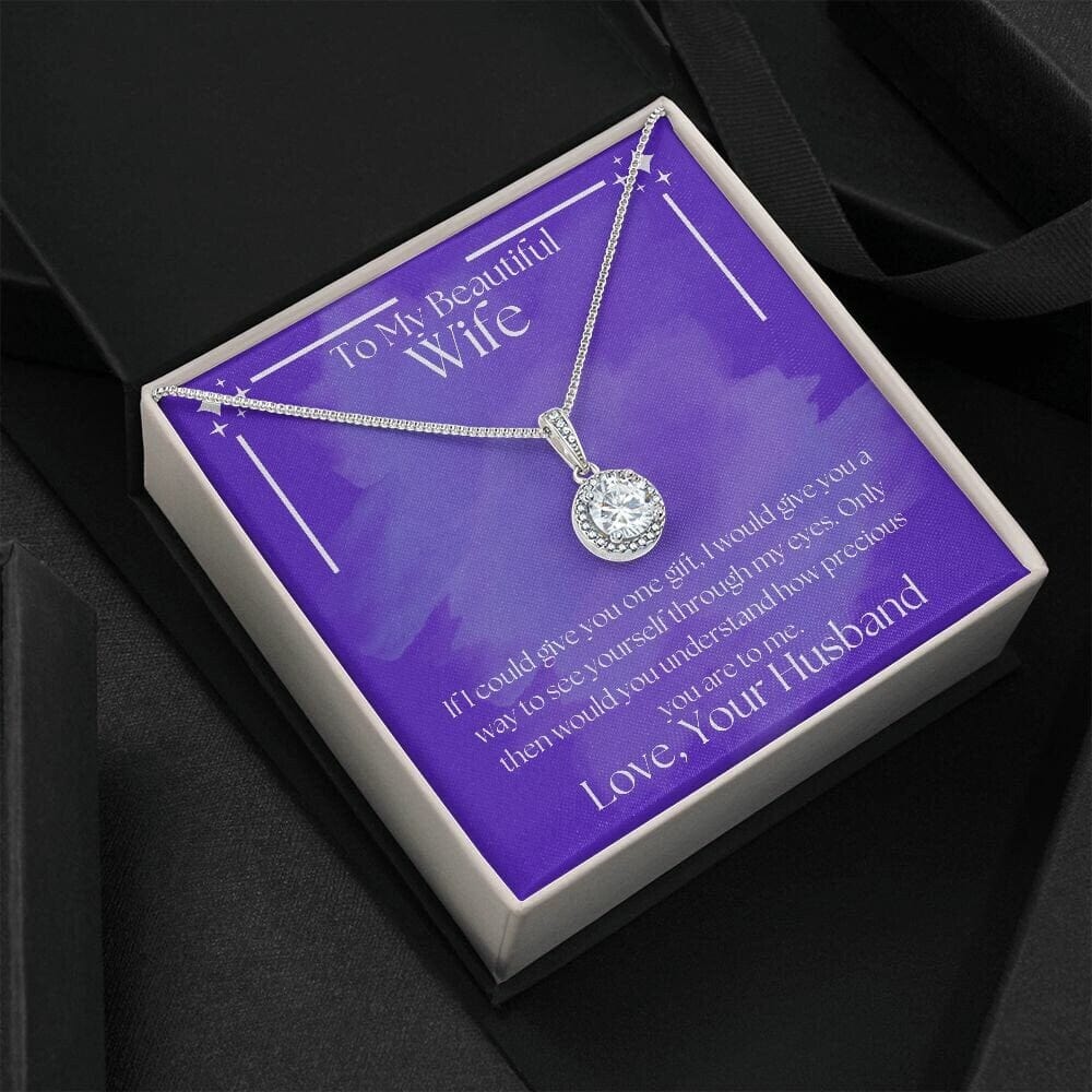 ShineOn Fulfillment Jewelry Wife Necklace, To My Beautiful Wife Necklace, Wife Gift, Valentine Gift, White Gold Necklace, Gift for Her, Free Gift Box, Free Shipping