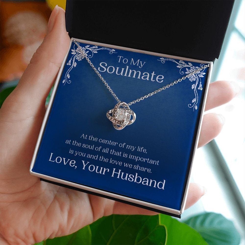 ShineOn Fulfillment Jewelry Soulmate Necklace, Soulmate Gift, To My Soulmate, Valentine Gift, White Gold or Gold Necklace, Gift For Her, Free Gift Box, Free Shipping