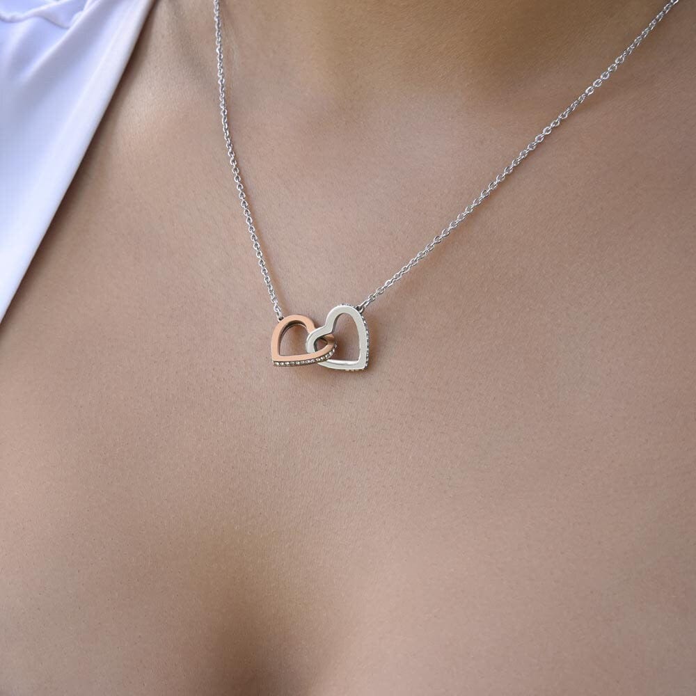 ShineOn Fulfillment Jewelry Wife Necklace, To My Beautiful Wife Necklace, Wife Gift, Interlocking Hearts, Silver and Rose Gold Necklace, Free Gift Box, Free Shipping