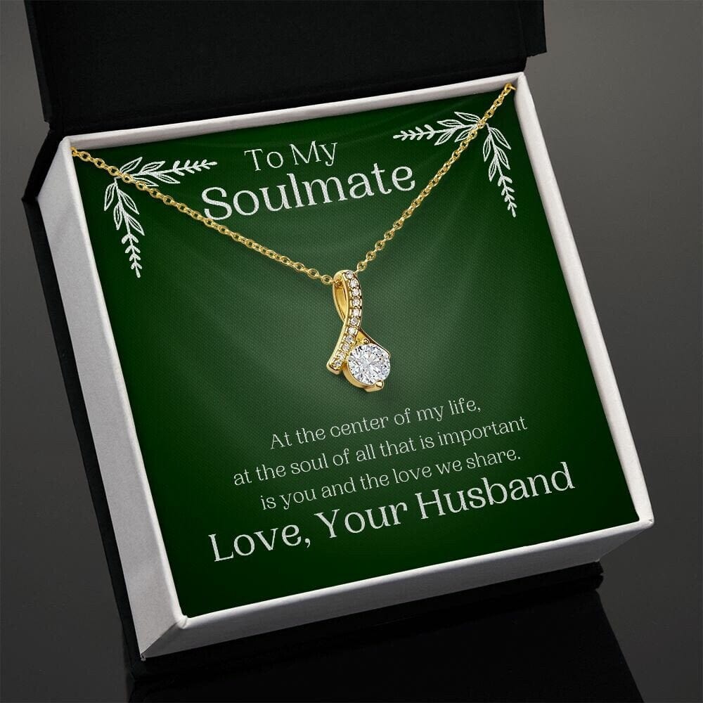 ShineOn Fulfillment Jewelry Soulmate Necklace, My Soulmate, Soulmate Gift, Ribbon Necklace, Silver Necklace, Gold Necklace, Gift for Her, Free Gift Box, Free Shipping