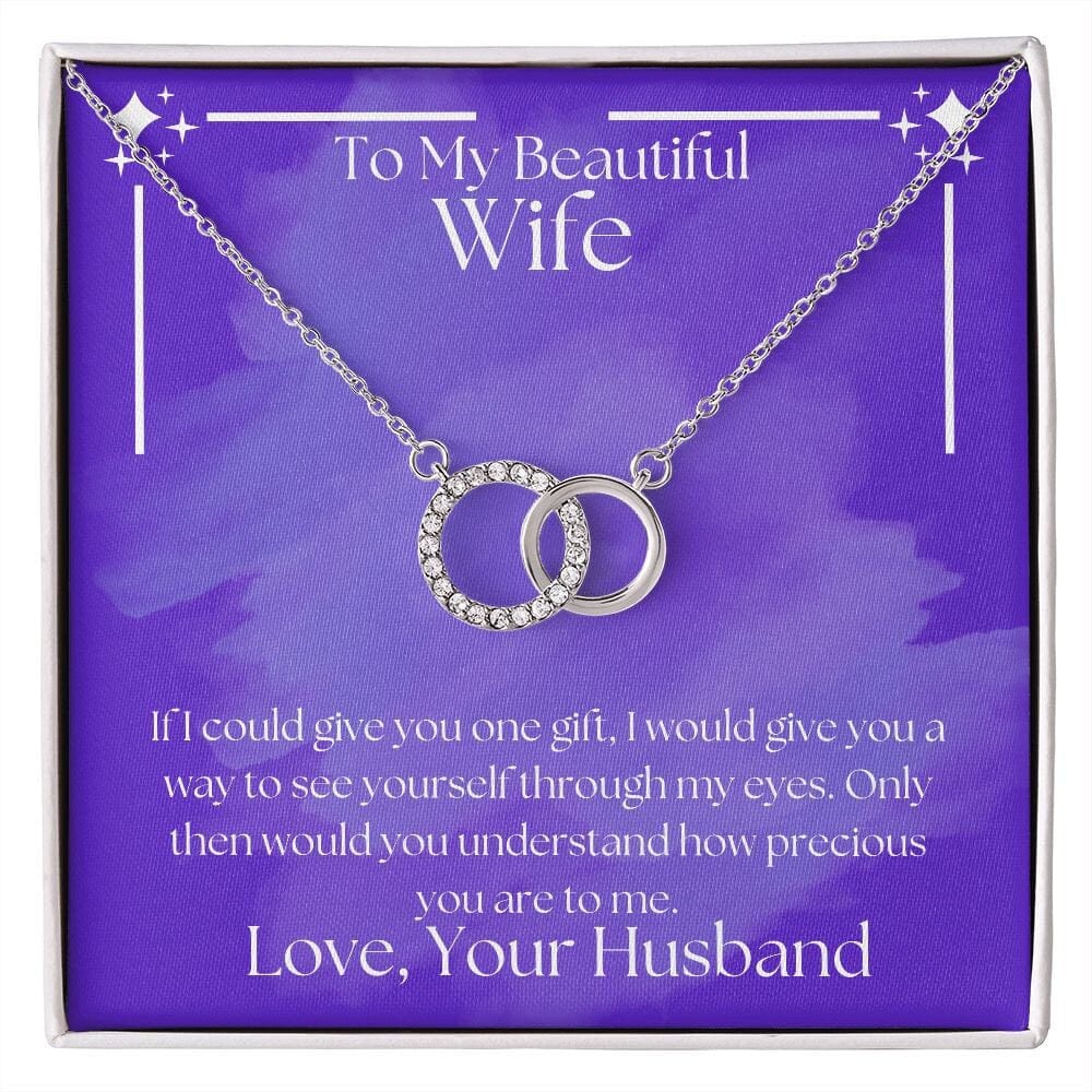 ShineOn Fulfillment Jewelry Wife Necklace, Wife Gift, To My Beautiful Wife, Valentine Gift, Circle in Circle Necklace, Gift For Her,  Free Gift Box, Free Shipping