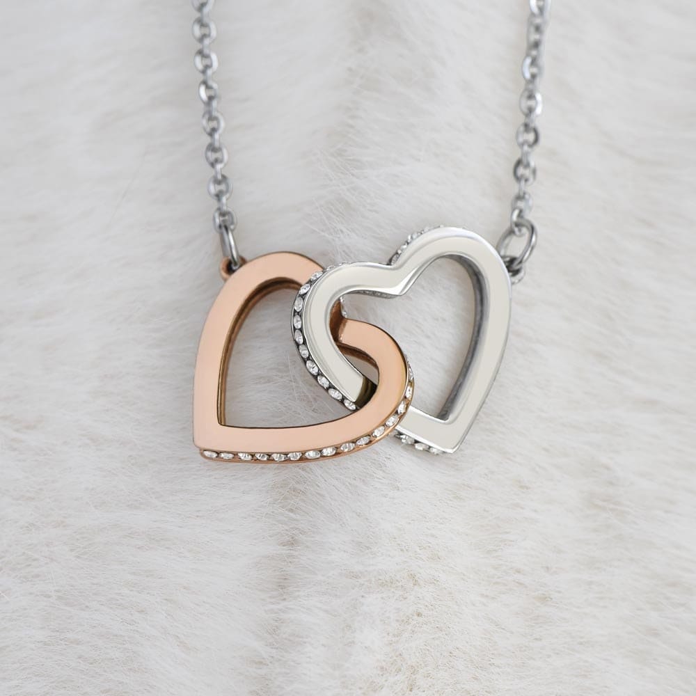 ShineOn Fulfillment Jewelry Soulmate Necklace, To My Soulmate Necklace, Soulmate Gift, Interlocking Hearts, Silver and Rose Gold Necklace, Free Gift Box, Free Shipping