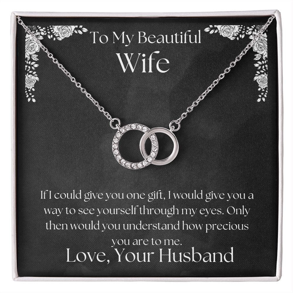 ShineOn Fulfillment Jewelry Wife Necklace, Wife Gift, To My Beautiful Wife, Valentine Gift, Circle in Circle Necklace, Gift For Her,  Free Gift Box, Free Shipping