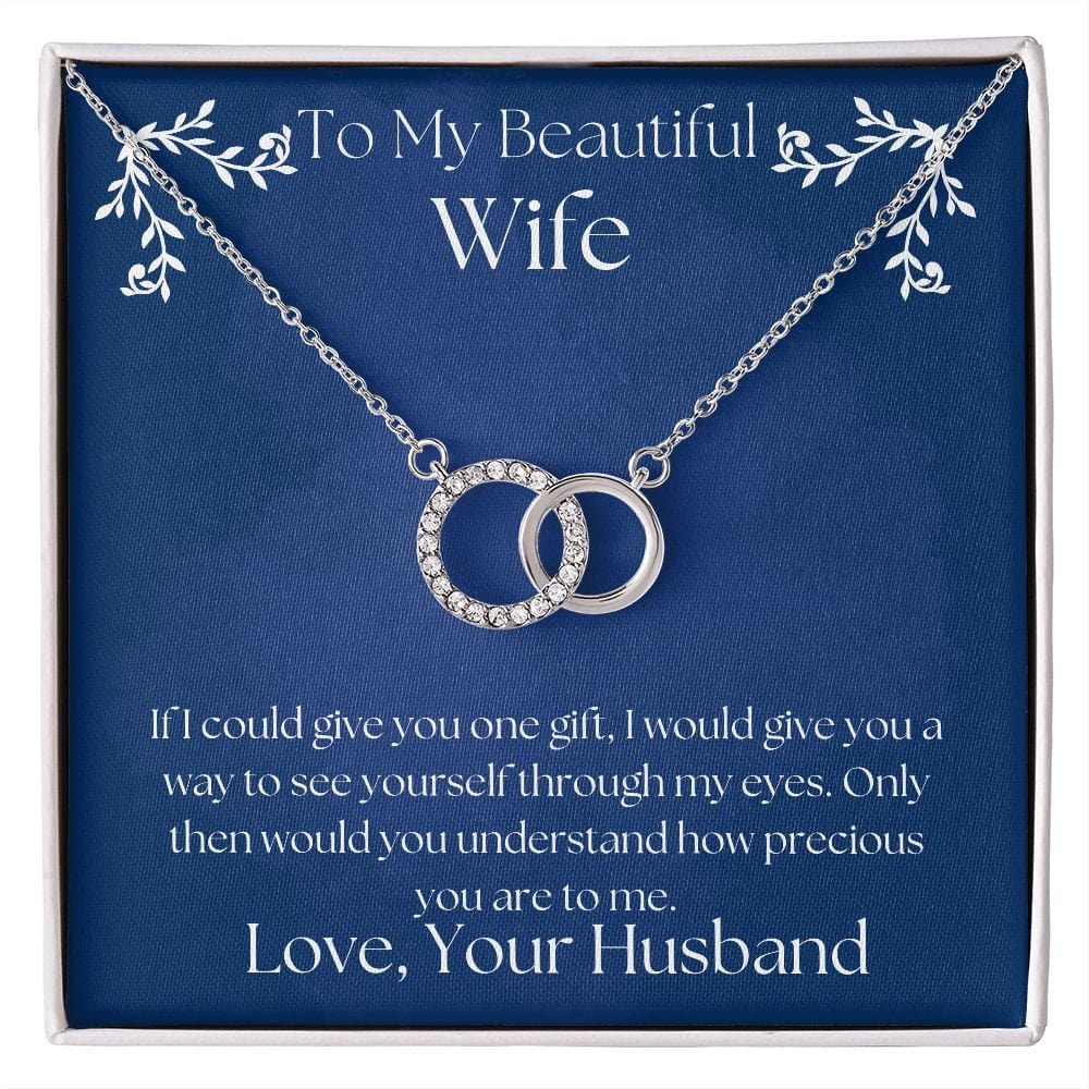 ShineOn Fulfillment Jewelry Wife Necklace, Wife Gift, To My Beautiful Wife, Valentine Gift, Circle in Circle Necklace, Gift For Her,  Free Gift Box, Free Shipping
