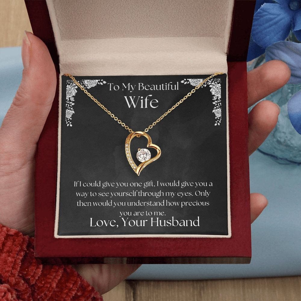 ShineOn Fulfillment Jewelry Wife Necklace, Heart Necklace, Wife Gift, Valentine Gift, Silver Necklace, Gold Necklace, Gift for Her, Free Gift Box, Free Shipping