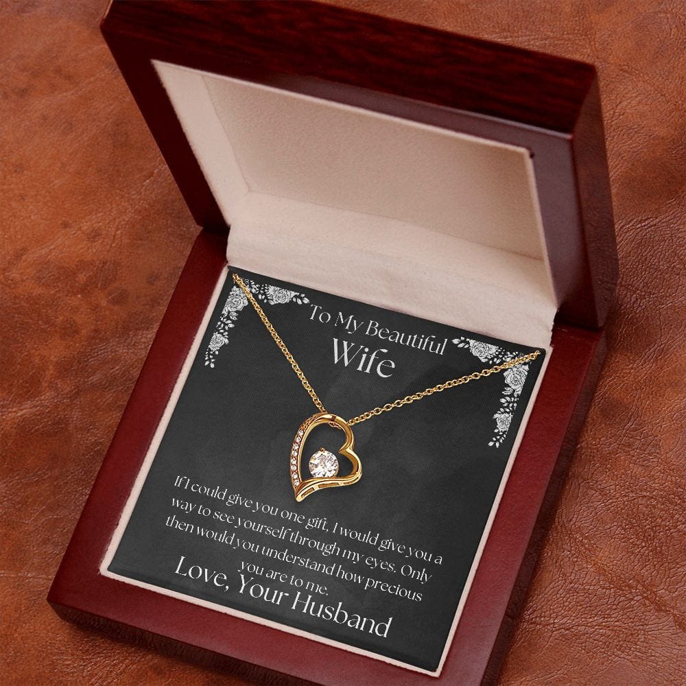 ShineOn Fulfillment Jewelry Wife Necklace, Heart Necklace, Wife Gift, Valentine Gift, Silver Necklace, Gold Necklace, Gift for Her, Free Gift Box, Free Shipping