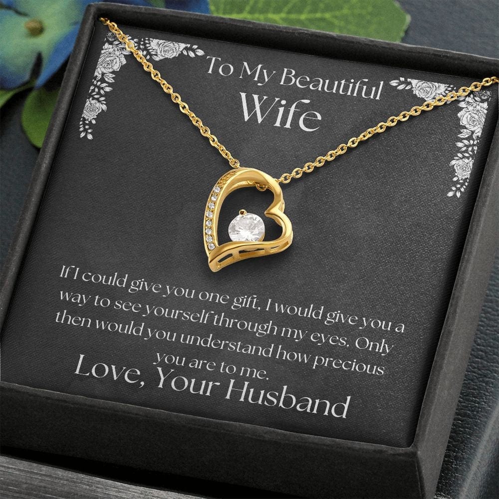 ShineOn Fulfillment Jewelry Wife Necklace, Heart Necklace, Wife Gift, Valentine Gift, Silver Necklace, Gold Necklace, Gift for Her, Free Gift Box, Free Shipping