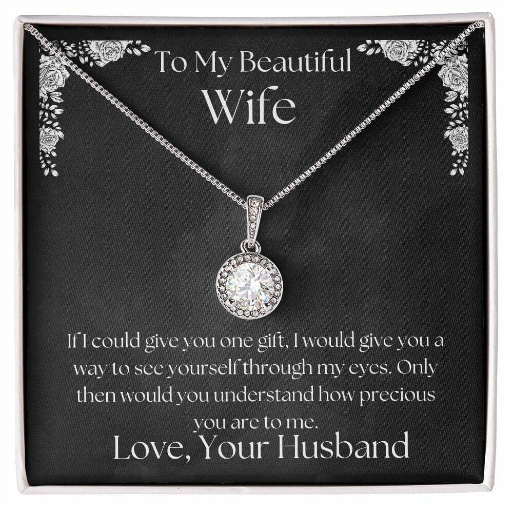 ShineOn Fulfillment Jewelry Wife Necklace, To My Beautiful Wife Necklace, Wife Gift, Valentine Gift, White Gold Necklace, Gift for Her, Free Gift Box, Free Shipping