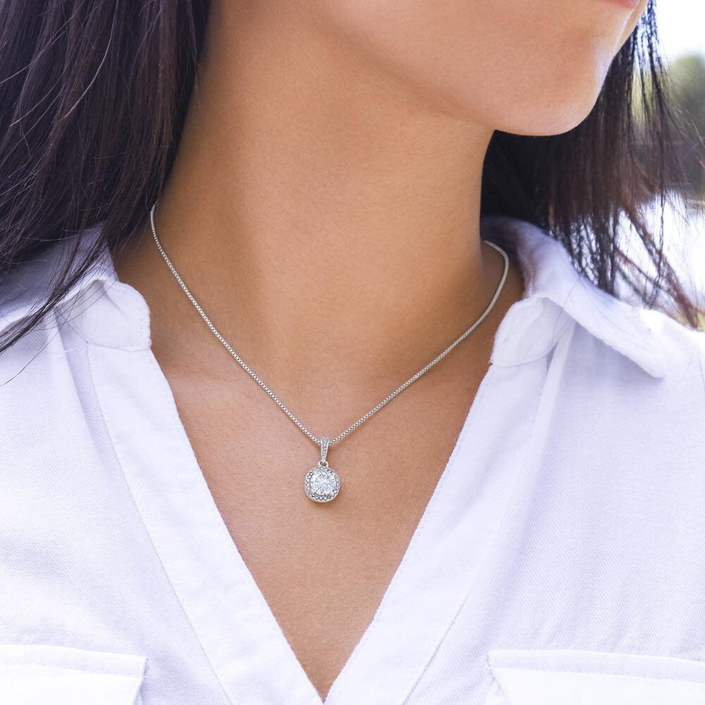 ShineOn Fulfillment Jewelry Wife Necklace, To My Beautiful Wife Necklace, Wife Gift, Valentine Gift, White Gold Necklace, Gift for Her, Free Gift Box, Free Shipping