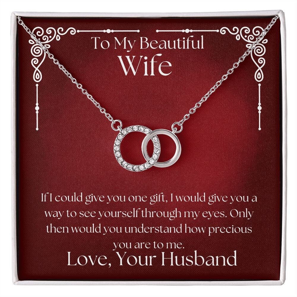 ShineOn Fulfillment Jewelry Wife Necklace, Wife Gift, To My Beautiful Wife, Valentine Gift, Circle in Circle Necklace, Gift For Her,  Free Gift Box, Free Shipping