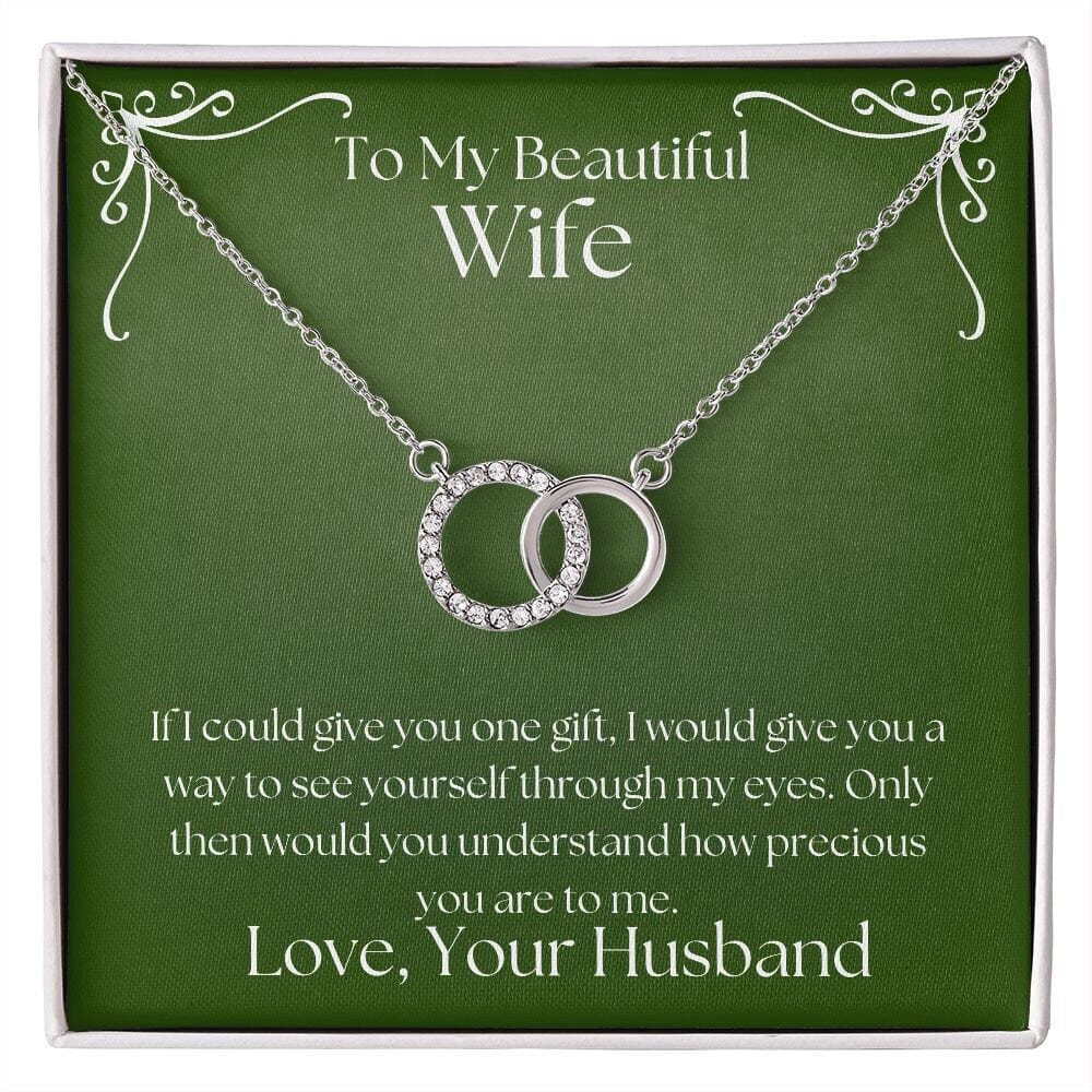 ShineOn Fulfillment Jewelry Wife Necklace, Wife Gift, To My Beautiful Wife, Valentine Gift, Circle in Circle Necklace, Gift For Her,  Free Gift Box, Free Shipping