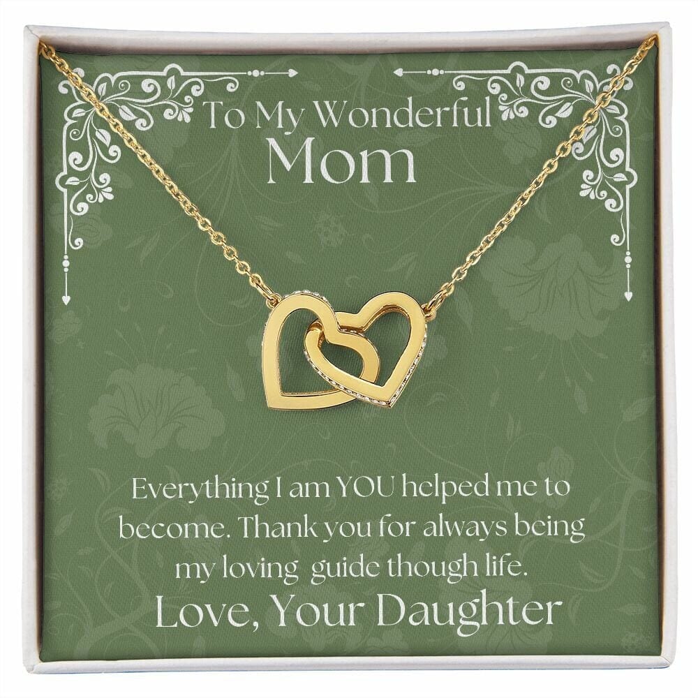 ShineOn Fulfillment Jewelry Mom Necklace, To My Wonderful Mom Necklace, Mother's Gift, Gift From Daughter, Interlocking Hearts Necklace, Free Gift Box, Free Shipping