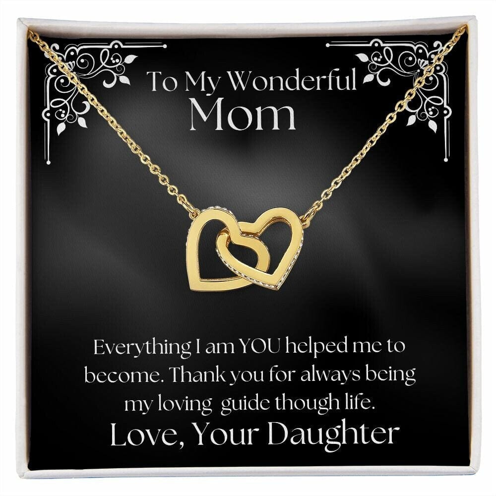 ShineOn Fulfillment Jewelry Mom Necklace, To My Wonderful Mom Necklace, Mother's Gift, Gift From Daughter, Interlocking Hearts Necklace, Free Gift Box, Free Shipping