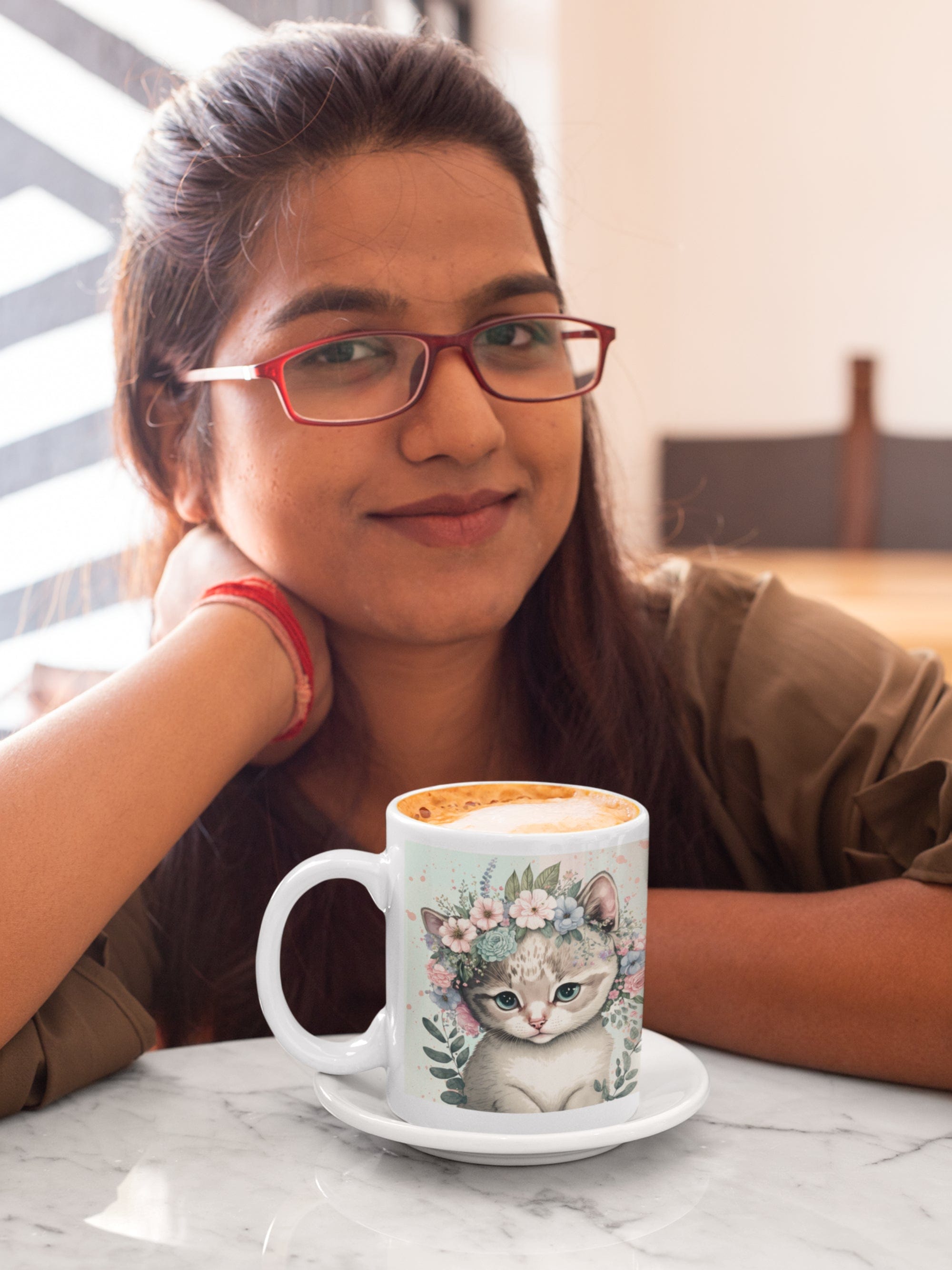 Printify Mug 11oz Coffee Mug, Cat Coffee Mug, Cat Gift, Kitten Mug, Birthday Gift, Animal Mug, White 11 oz Ceramic, Gift for Her 20425422407467407695