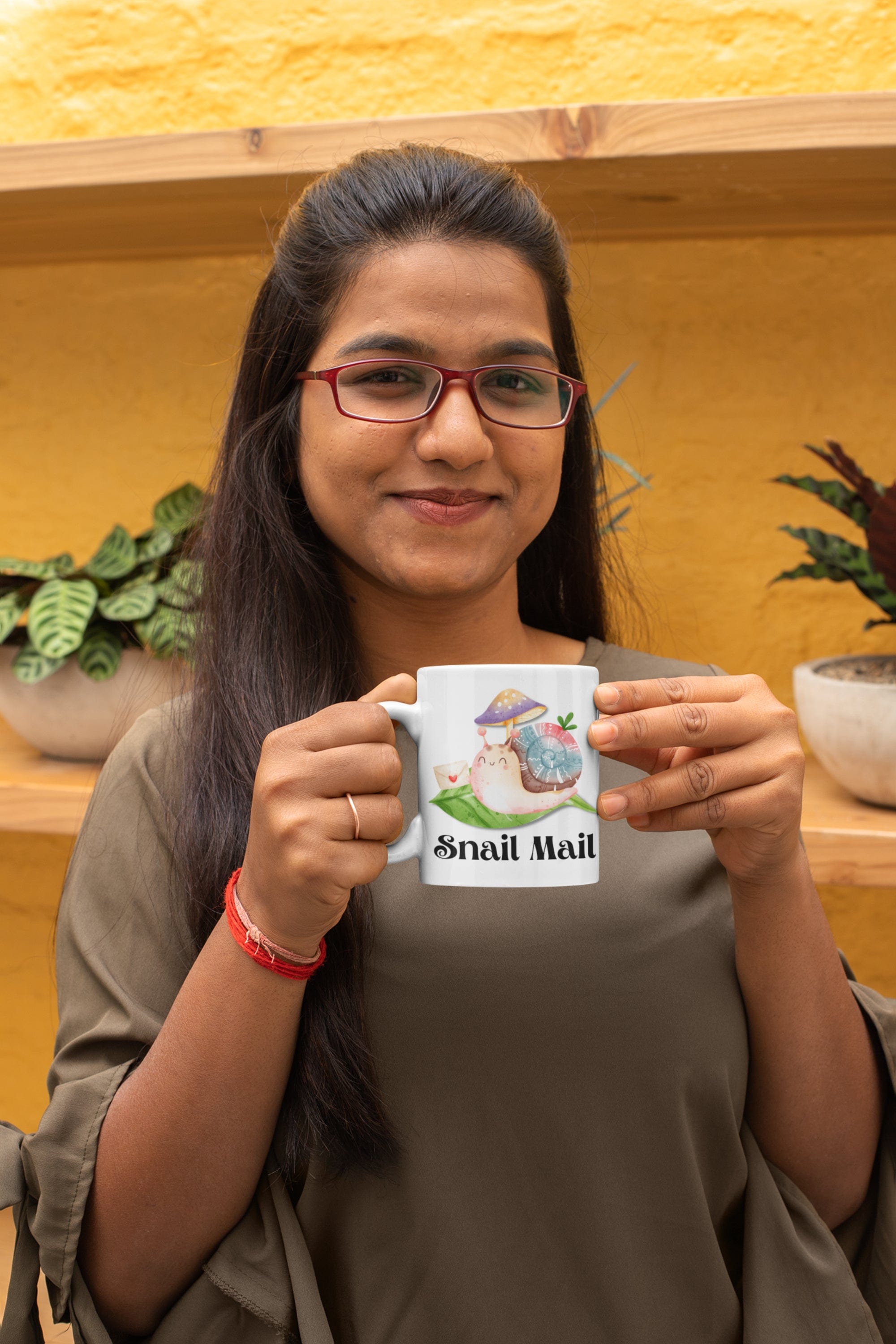 Printify Mug 11oz Coffee Mug, "Snail Mail" White 11oz Ceramic Mug , Gift for Her, Humorous Mug, Humorous Gift, Funny Mug, Free Shipping 27572873464167659605