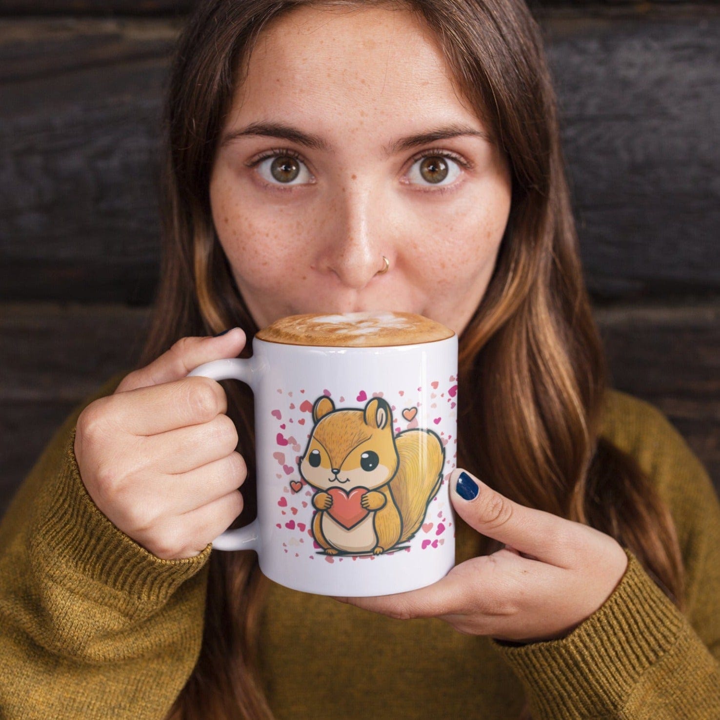 Printify Mug 11oz Coffee Mug, Squirrel Coffee Mug, Tea Mug, Birthday Gift, Funny Mug, White 11 oz Ceramic, Gift for Her or Him, Free Shipping 78604929410924784928