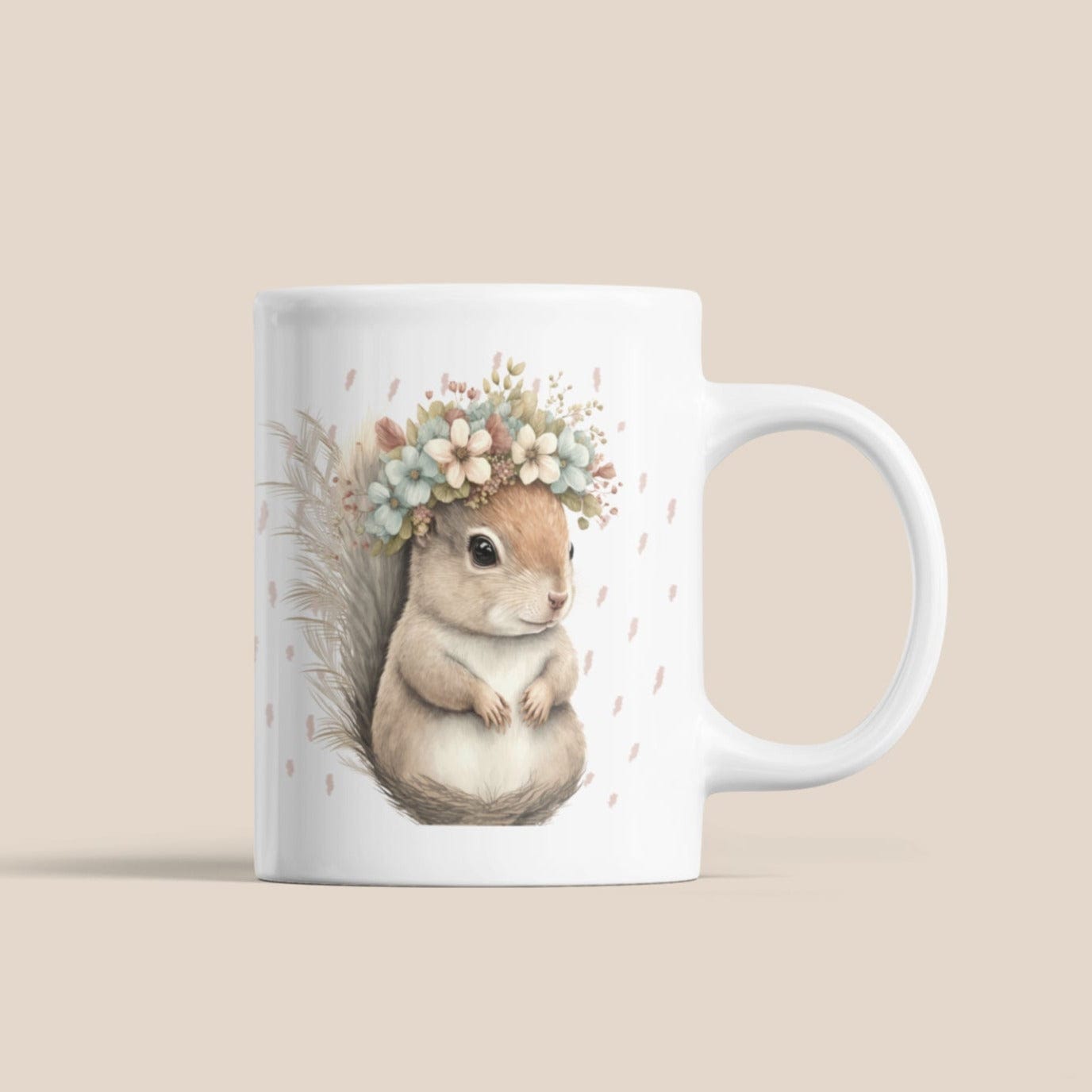 Printify Mug 11oz Coffee Mug, Squirrel Coffee Mug, Squirrel Gift, Cottegecore Mug, Birthday Gift, Boho Mug, White 11 oz Ceramic, Gift for Her, Free Shipping 17704572624470202285